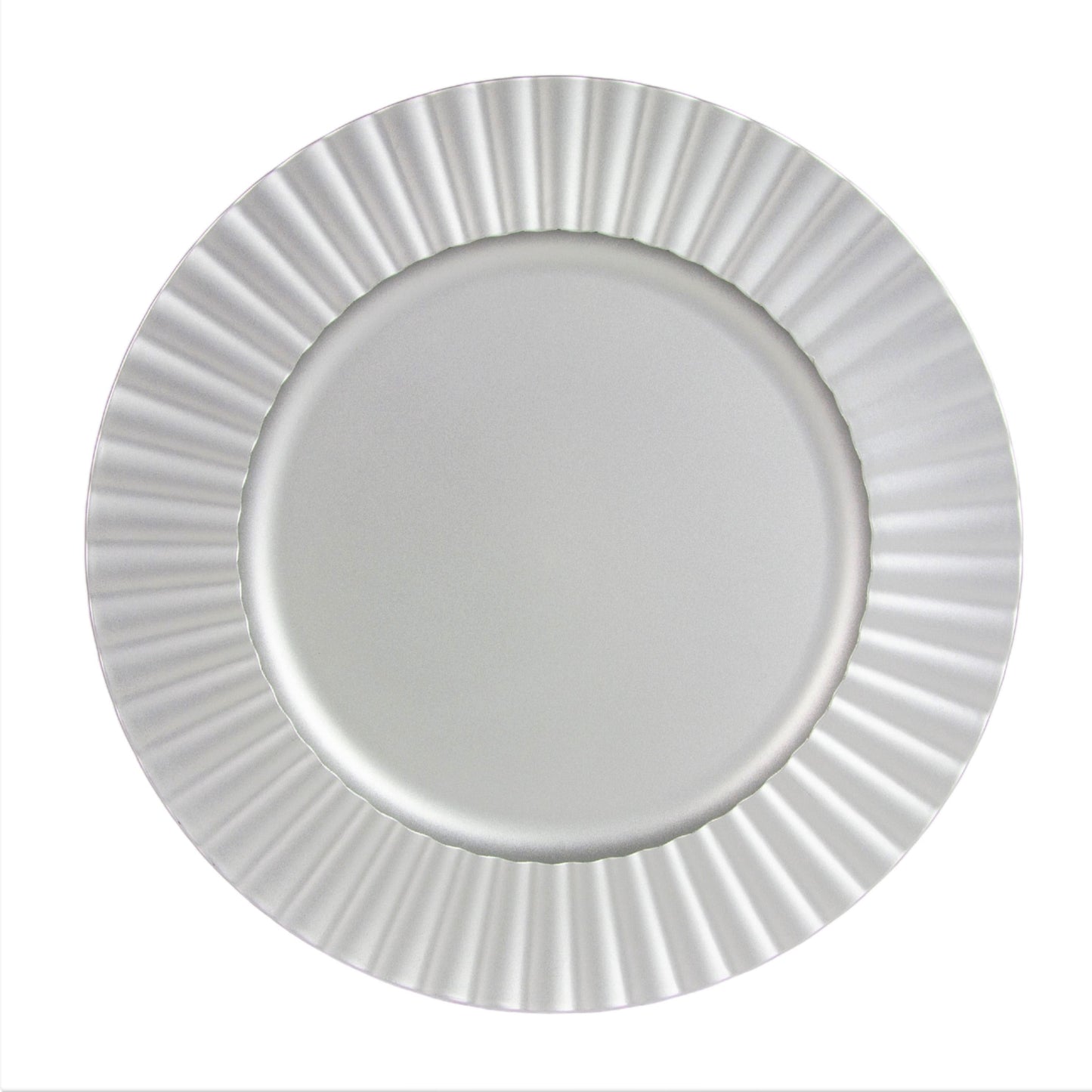 10 Strawberry Street Matte Silver Sunburst 13" Round Lacquer Charger, Set of 12