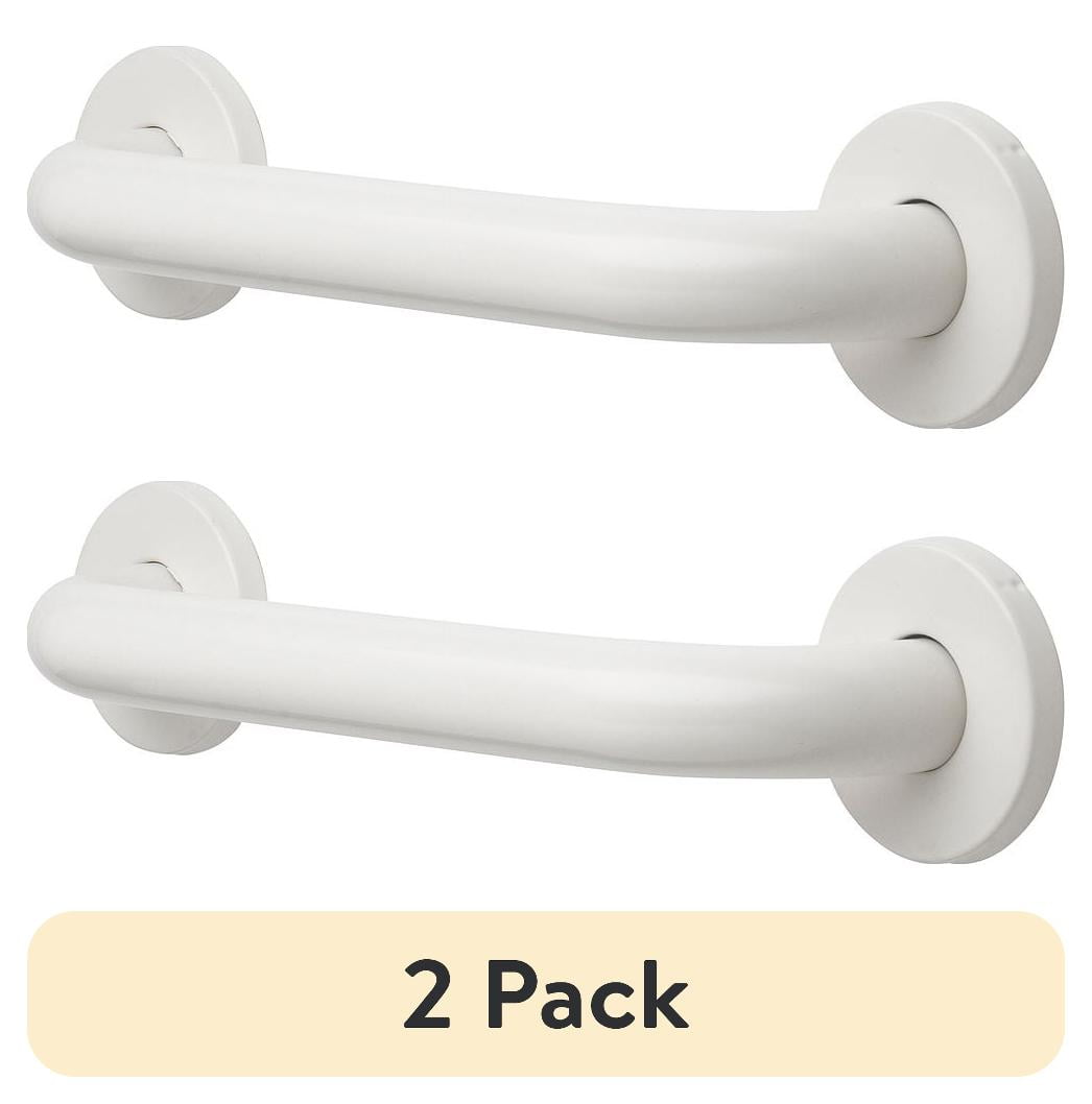(Paquete de 2) Barra de Agarre de 12 Pulgadas Mainstays con Diámetro de 1-1/4" y Tornillos Ocultos, Blanco
