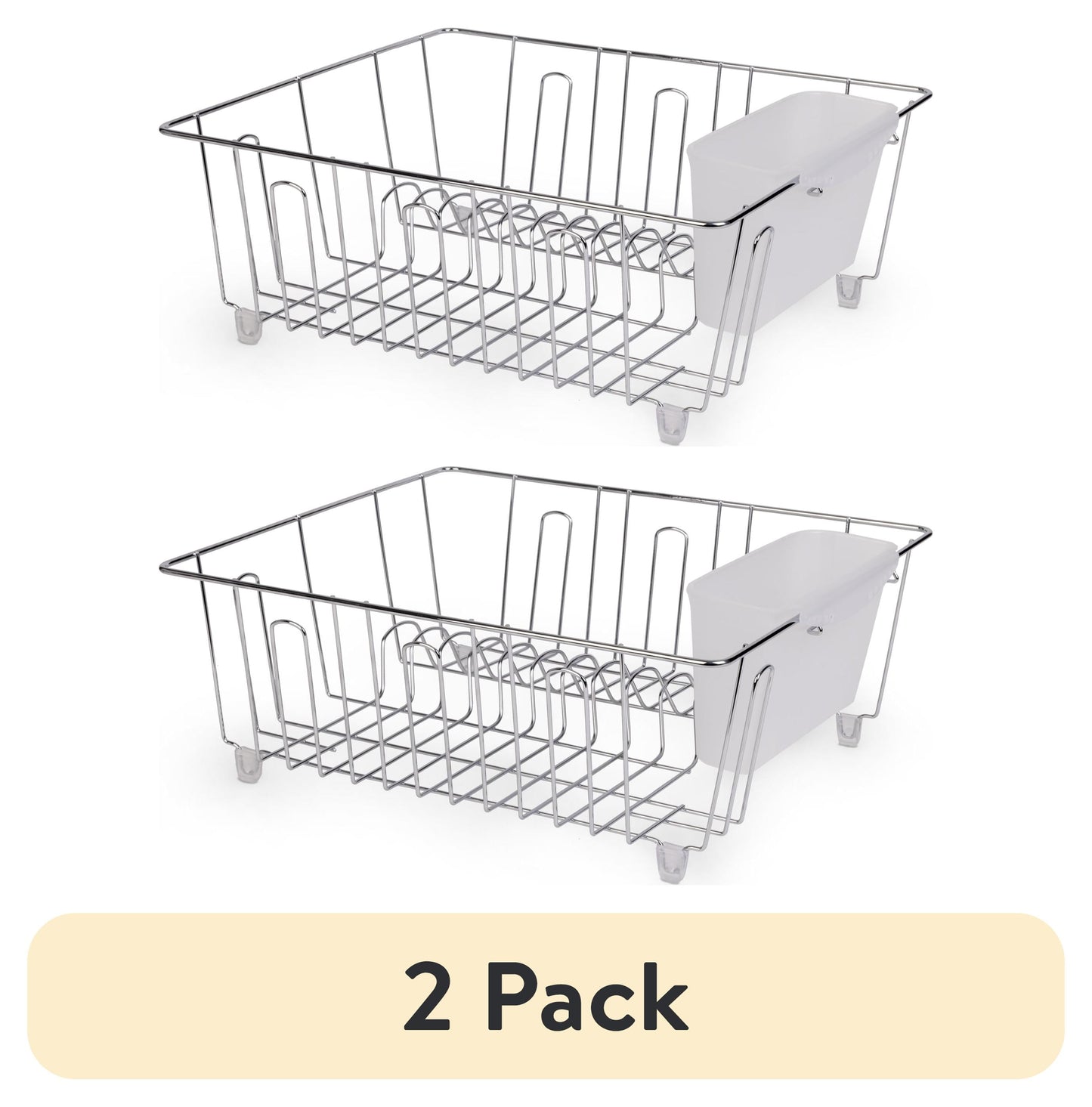 (6 pack) Mainstays Escurridor de Platos Pequeño de Alambre - Cromo - 14.17" Ancho x 12.64" Largo x 5.67" Alto