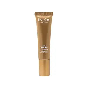 INIKA Organic Lip Serum | Ceramide + Peptide Infused, Glossy Clear Finish, Plumps, Softens, Smooths, Hydrates + Repairs. Natural & Vegan (Clear)