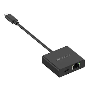 NETGEAR Nighthawk USB-C to Ethernet Adapter with 60W Passthrough Charging (USB2ETH) Fast Wired Gigabit Ethernet Universally Compatible with Nighthawk Mobile Hotspots, Laptops, Tablets & More