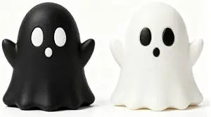 JarThenaAMCS 2Pcs Halloween Toilet Bolt Caps, Black White Ghost
