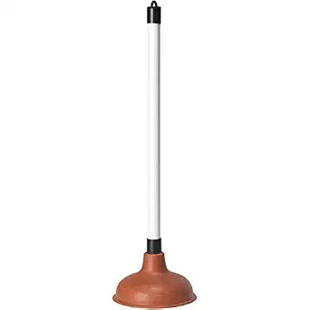 LDR 512 3210A Toilet Sink and Drain, Plastic Handle Rubber Cup Removes Clogs for Bathrooms, Kitchens, Baths, Showers, Powerful Commercial and Residential, Flat Plunger