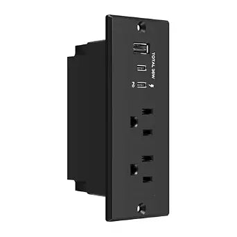 LIDER PD 36W Recessed Outlet Station, USB-A, USB-C, Power Delivery