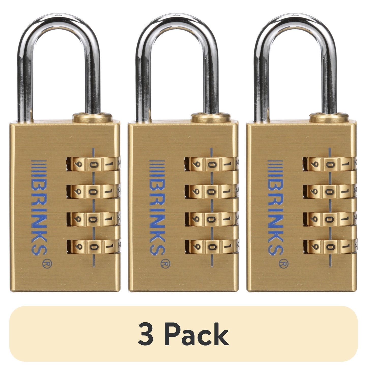 Brinks Solid Brass 30mm Resettable Combination Padlock with 1 3/16in Shackle