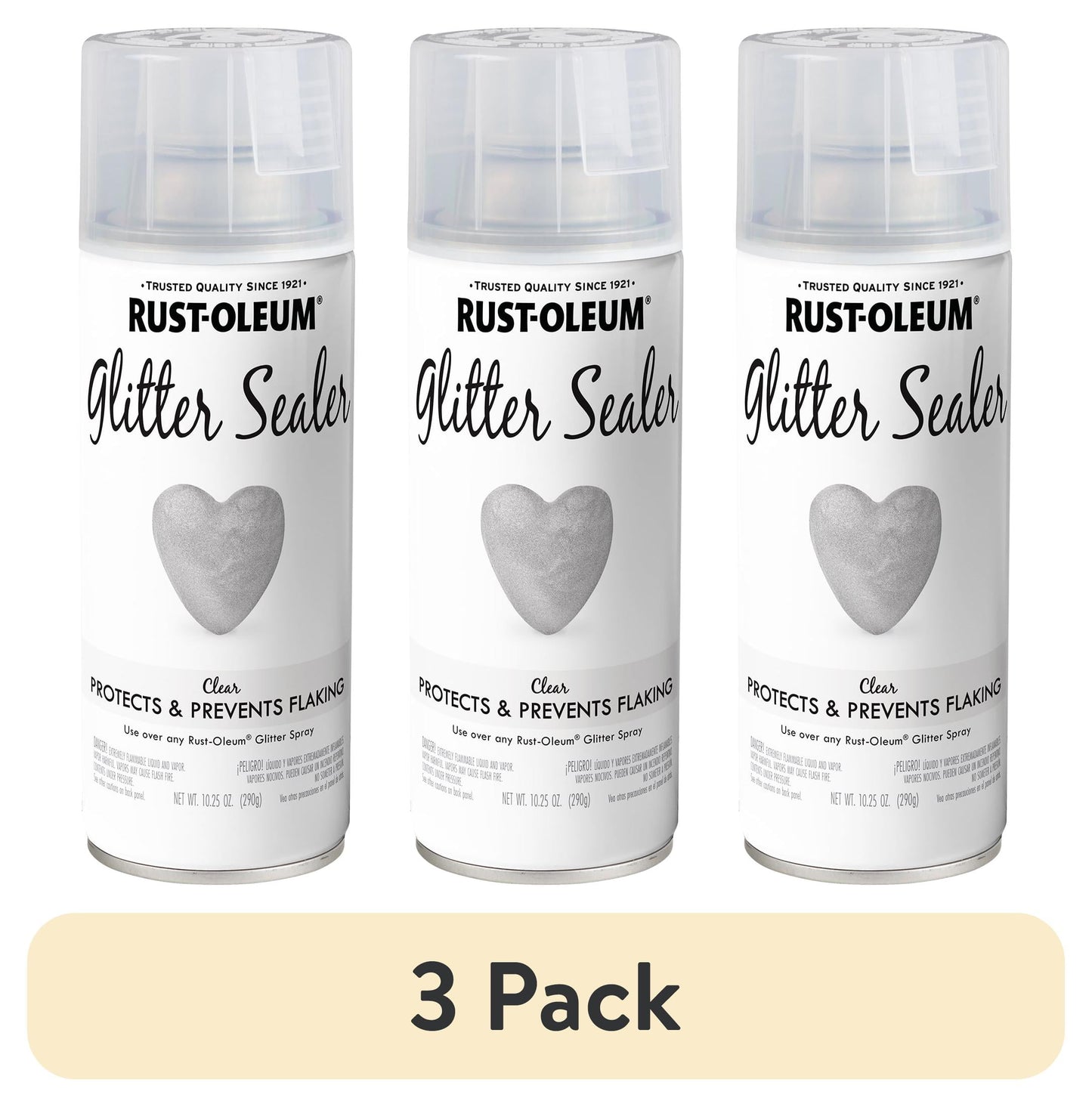 (3 pack) Sellador Transparente, Rust-Oleum Pintura en Aerosol con Brillo-267736, 10.25 oz