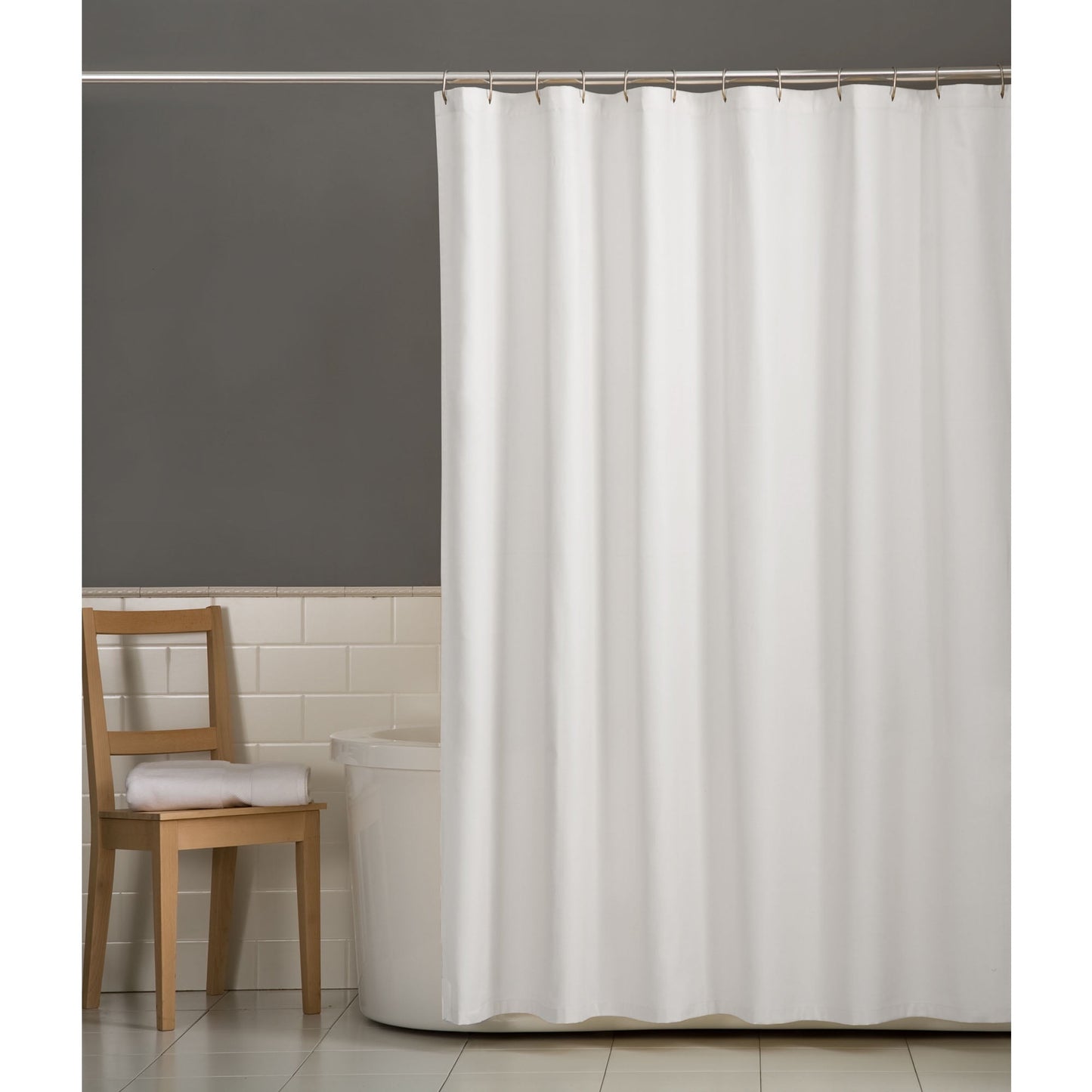 (3 pack) Mainstays White Water Repellent Fabric Shower Curtain Liner, 70†x 72â€