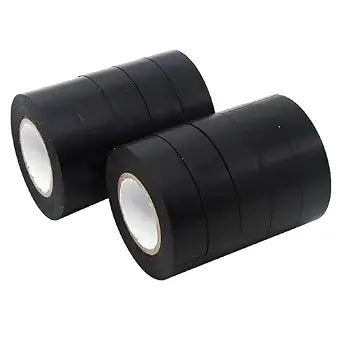 10 Pack Black Electrical Tape 3/4 in x 66ft, PVC Insulation Tape, Flame Retardant & Weather Resistant, Heavy Duty for Professional Wiring, Automotive, and Household Repairs