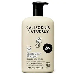 California Naturals Classic Clean Toasted Coconut Shampoo, Sulfate Free, Coconut Cleansing Complex, Natural, Vegan, Cruelty, Silicone, and Paraben Free, All Hair Types, 20 fl oz