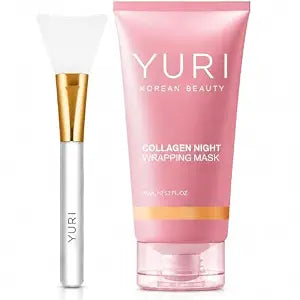 YURI Collagen Night Wrapping Mask, Overnight Peel-Off Face Mask, 2.53 fl.oz