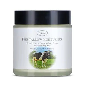 YBHMO Organic Beef Tallow for Skin & Face, Natural Moisturizer 4oz