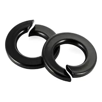 M8 Black Split Spring Lock Washers, 304 Stainless Steel, 50 PCS