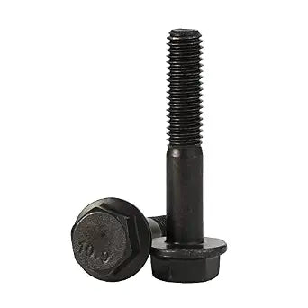 Mellewell M6 x 50mm Flanged Hex Head Bolts Flange Hexagon Screws, Half Thread, Alloy Steel, Black Oxide Finish, Quantity 10