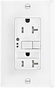 Eaton GFCI Self-Test 20A -125V Tamper Resistant Duplex Receptacle with Nightlight & Standard Size Wallplate, White