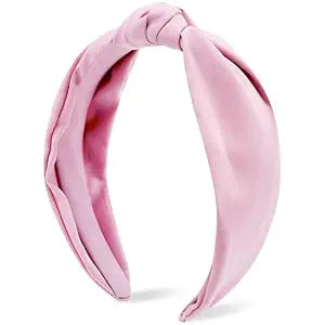 Atoden Pink Knotted Headband Wide Top Knot Head Band Non Slip Plain Solid Color Hair Bands Fashion Hair Accessories for Women Girls Valentine's Headband
