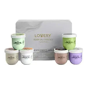 Lovery Body Butter Gift Set for Women, 6 Whipped Creams in Tin Box