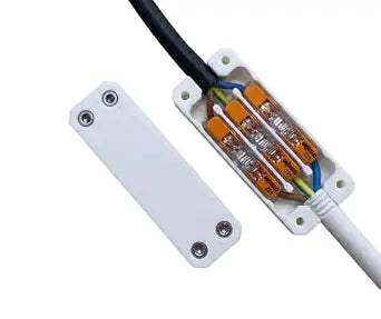 Junction Box Compatible with Wago 221 Lever Nuts, Inline Electrical Splicing Wire Connector Case, 3-Conductor Splice Protector Enclosure with Mounting Screws (Pack of 2)