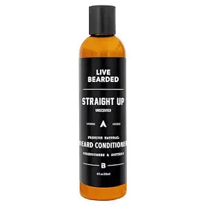 Live Bearded�� Softening Beard Conditioner, Straight Up Unscented, 8 fl oz