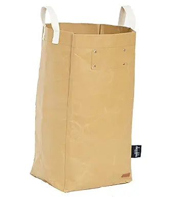 Deeablo New York Sustainable Reusable, Highly Versatile, Washable Paper Bag for Recycling, Multipurpose Recycling Basket, Recycling Bag, Laundry Basket (Brown)