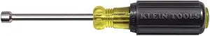 Klein Tools 630-1/4M Nut Driver, 1/4-Inch Magnetic Tip Nut Driver with 3-Inch Hollow Shaft, Cushion Grip Handle 1/4-Inch Tip