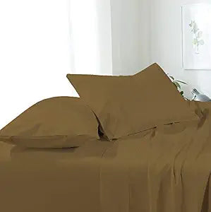 NON Sticky cotton Premium California King Waterbed Sheets, 4 Piece Egyptian Cotton Attached Sheet Set with 18" Deep Pocket, Soft Breathable Bedding for Waterbeds 84" x 98", Taupe Solid