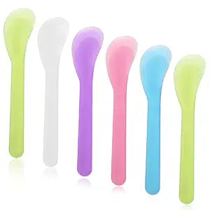 6 pcs Makeup Scoop Spatulas 5 Color Lotion Spatula 5 In Facial Cream Spatula Plastic Beauty Spatulas Reusable Cosmetic Dig Scoop Facial Skin Care Tools for Cream Moisturizers DIY Facemask Mixing