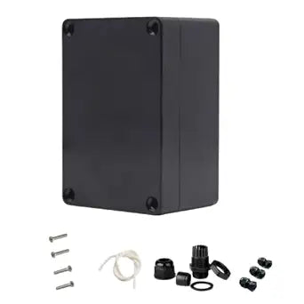 Project Box for Electronics -Electrical Enclosure, Junction Box ABS Plastic Dustproof Waterproof IP65, with 4 PCS M16 Cable Glands Black (6.22x3.54x2.36 inch (158 x 90 x60 mm)