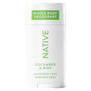 Native Whole Body Deodorant, Cucumber & Mint Scent, 72 Hour Odor Protection for Pits, Privates & More, Aluminum Free Deodorant for Men & Women with Coconut Oil & Shea Butter, 2.3oz