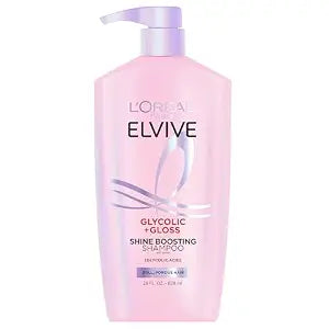 L'Oreal Paris Elvive Glycolic + Gloss Shine Boosting Shampoo, Cleanses and Smooths Dull, Porous Hair Into High-Shine, Glossy Hair, 28 Fl Oz