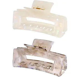 Large Cellulose Acetate Hair Claw, 4.1 Inch Tortoise Shell Claw Clip Banana Clips Hair Claw Clips for Thick Curly Hair, Hair Jaw Clamp Fashion Hair Accessories for Women Ladies (2 Pack)
