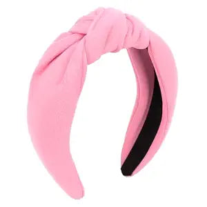 Pink Knotted Headband for Women Wide Hairband Fashion Hair Accessories