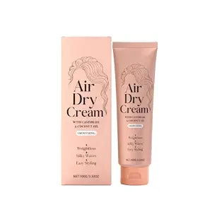 Air Dry Cream for Hair, Smoothing Hold Cream with Castor Oil & Coconut Oil, Leave in Conditioner Curl Cream, Smooth Frizz, Enhances Natural Hair Texture