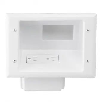 DataComm Electronics Media Wall Plate with 15 A/125 V Duplex Receptacle
