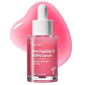 TOSOWOONG Pink Peptide 12 PDRN Serum for Firming & Glass Skin, Skin Glow