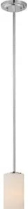 Nuvo Lighting 60/5808 Willow 1 Light 100W A19 max. Medium Base Mini Pendant with White Glass, Polished Nickel