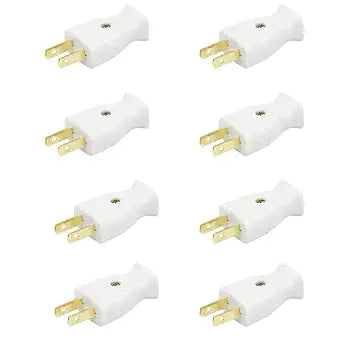 Extension Cord Replacement Electrical Plugs End Straight Blade Plug, 2 Prong, 125V/15A, Non-Grounding, Ideal for mall Appliances Such as Power Strips & Lamps & DIY Projects, 8-Pack