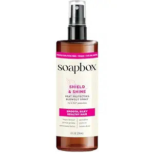 Soapbox Heat Protectant Spray, 8oz - Strengthening Hair Care, 3-in-1 Heat Protection, Shine Boosting, Anti Frizz Hair Spray, Vegan, Silicone Free, Sulfate Free, Color Safe