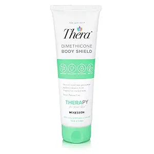 Thera Dimethicone Body Shield Barrier Cream - Incontinence Skin Protectant Ointment, Diaper Rash, Scented - 4 oz