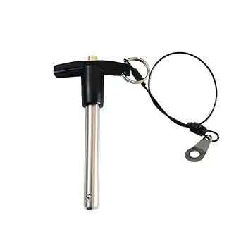 Stainless Steel 304 Push-Button Quick Release Pin T Handle Lock Pins, Pin Dia 3/8IN(9.6MM). 55MM(21/5in) Usage Length with Lanyard Cable