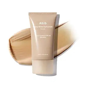 Abib Dewy Tinted Sunscreen (Medium) SPF 45 UV Broad Spectrum - Lightweight Natural Coverage, Skincare-Infused Glow Tube, No Cast, Mineral & Chemical Hybrid Filter for Face, Korean Skincare, 1.69 fl oz