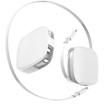 Retractable USB C to C Cable 3.3ft, 60W Fast Charging Cord, White