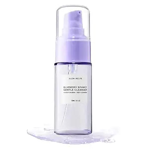 Glow Recipe Blueberry Bounce, Korean Exfoliating Face Wash, Travel Size, Double Cleanse Foaming Cleanser, Makeup Remover + Clarifying Mask, Gentle AHA + Hyaluronic Acid, Sensitive Skin, Vegan (30ml)
