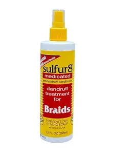 Dandruff Treatment Spray for Braids – Scalp Relief with Salicylic Acid – Itch & Flake Control - 12 oz