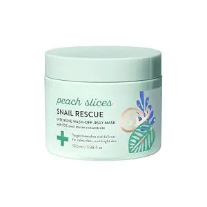 Peach Slices - Snail Rescue Intensive Wash-Off Jelly Mask (3.38 oz) - 95% Snail Mucin Concentrate - Gentle, Clear Skin - Cica, Birch Juice & Licorice - Clean & Cruelty Free - Korean Skin Care & Beauty