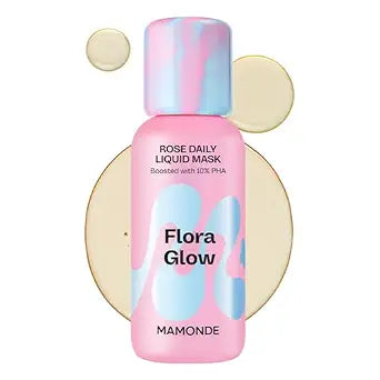MAMONDE Flora Glow Rose Daily Liquid Face Mask | 2-in-1 Toner & Exfoliator | Korean Leave-On Mask with Hyaluronic Acid, Peptides & 10% PHA For Glass Skin | Korean Skin Care | Makeup Prep