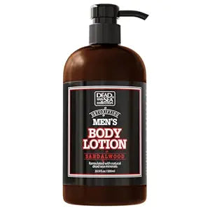 Dead Sea Collection Mens Sandalwood Hand & Body Lotion for All Skin Types - Moisturizing Body Lotion for Men with Pure Dead Sea Minerals - 16.9 Fl Oz