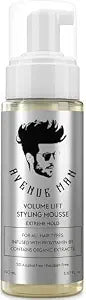 Avenue Man Volume Lift Mousse - 5.07 oz Extreme Hold Hair Foam with Argan Oil, Silk Protein & Vitamin E for Strength, Thickness & Control - Styling Hair Mousse for Men - Alcohol & Paraben Free