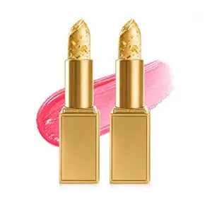 pH Lipstick Color-Changing for Women, Transfer-Proof Color Changing Lipstick Long Lasting with Clear Gold Foil, Moisturizing & Nourishing Lip Balm - 2 Pack