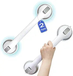 2 Pack 16 inch Shower Grab Bars,Grab Bars for Bathtubs and Showers, Shower Handles for Elderly Suction Cup, Bathroom Safety Bars for Showers Walls Heavy Duty, No Drilling Waterproof