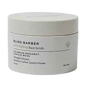 Blind Barber AHA Exfoliating Face Scrub - Daily Exfoliating Face Wash for Men - Cleanse Dirt & Excess Oil, Clear Clogged Pores & Smooth Skin Texture - Facial Scrub with Quartz Powder (6 Oz)